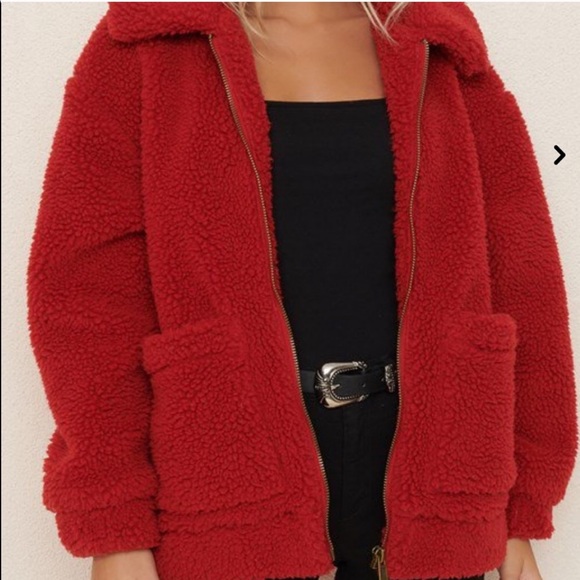Garage Jackets & Blazers - Red Garage Teddy Coat